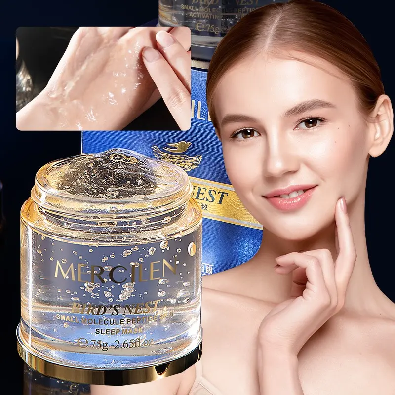 Mercilen Sleep Mask Deep Moisture Mask Hydrating Overnight Mask 75g X 2 Bottles, Nightly Hydrating & Moisturizing, Firming & Brightening, Daily Facial Care, No Rinse Needed