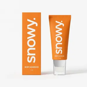Snowy Body Adhesive –- Sweatproof Waterproof Body Glue, Stain-Free, Skin-Safe, Easy Remove with Soap & Water, Secure Hold for Dresses, No Bra Outfits & Prom