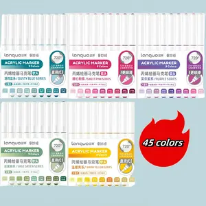 Acrylic Paint Marker Pen, 45pcs/set Acrylic Paint Marker Pen, Art Supplies for Students, Painting Supplies for Home School Office, Acrylic Markers