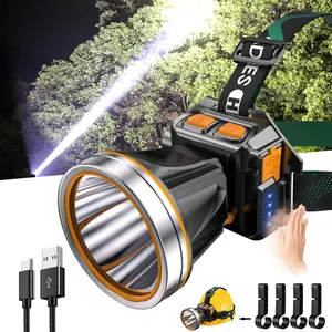 High Power LED Headlamp Super Bright Adult Motion Sensor Headlight Spotlight Waterproof Rechargeable Outdoor Hunting Light Flashlight Portable Head lamp for Fishing Camping Hiking