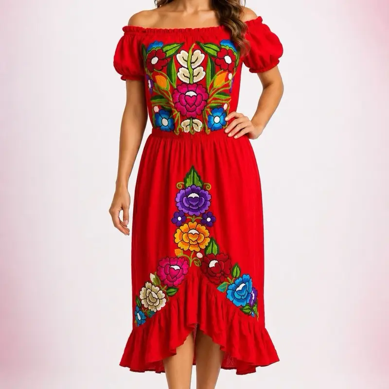 Vestido Lily - Handmade Embroidered Dresses in Oaxaca hand made in Mexico - vestido mexicano  - vestido artesanal