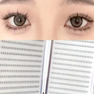 Glue-free double-tipped small flame lower eyelashes, lazy false eyelashes, 288 clusters segmented C curl, natural and realistic transparent lash band, self-adhesive lower eyelashes, suitable for daily commuting and parties, Eyelash Falsies