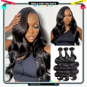 [Summervibes] Luxury Brazilian Virgin Bundles 100% Virgin Remy Human Hair Straight Body Wave Deep Curly bundles Tangle-free Re-wearable 10A Grade Salon Quality