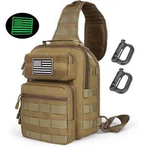 Tactical EDC Crossbody Chest Bag with Adjustable Crossbody Shoulder Strap, Waterproof Compact Lightweight Sling Backpack for Men, Outdoor Camping & Travel Essential, Backpack for Travel