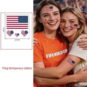 Flag Tattoo Stickers 2026 Usmnt Copa America Soccer Face Tattoos, Temporary Facial Tattoos for Bar Sports Events, Event Accessories