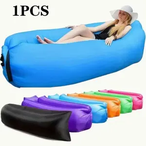 Outdoor Inflatable Sofa Air Mattress Bed, Portable Foldable Single Person Camping Beach Chair, Ideal for Backyard Lake Beach Travel Camp Music Festivals, Outdoor Furniture Sofa