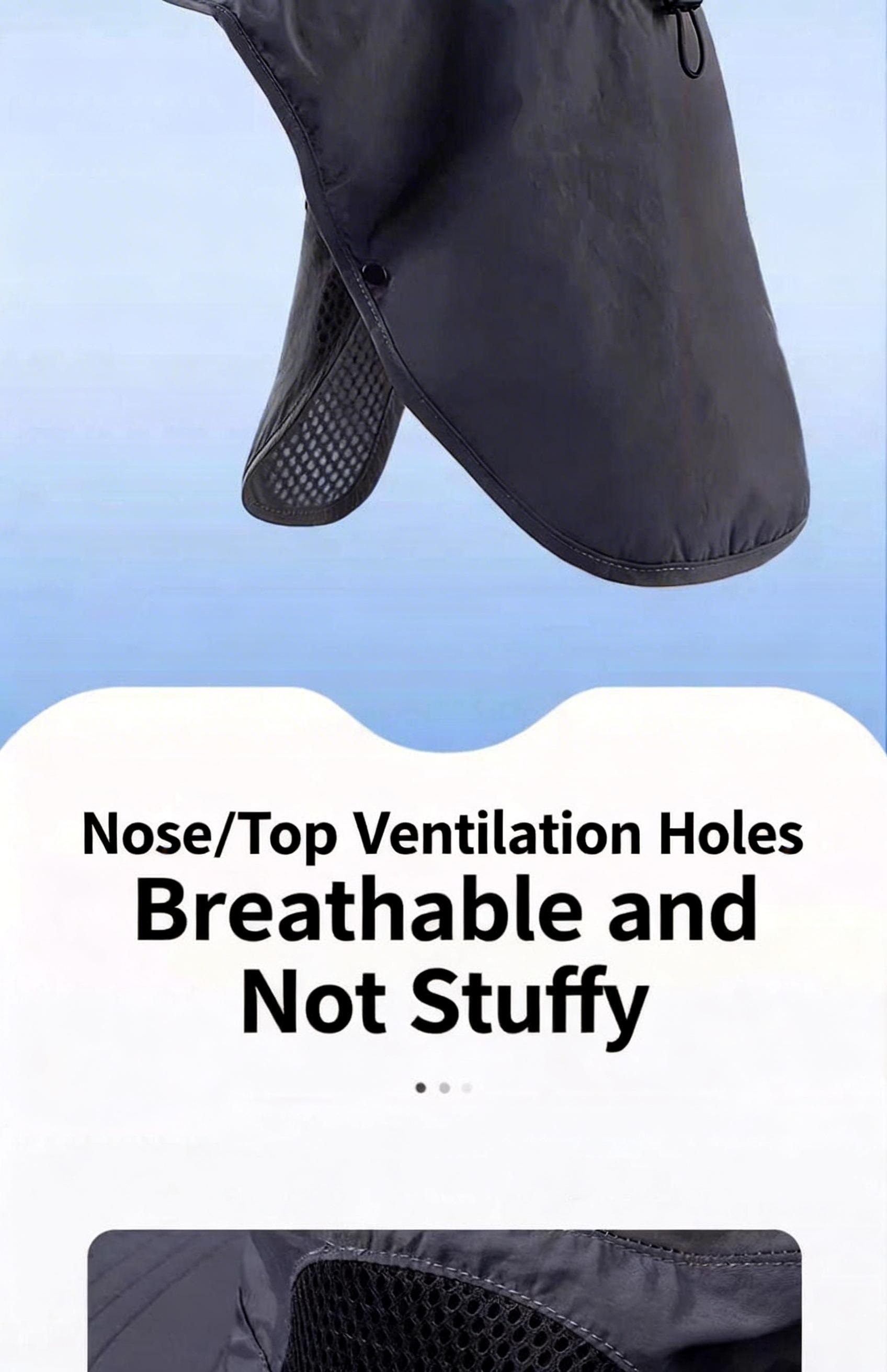 Quick-Dry Men’s Waterproof Fishing Hat – UV Protection Wide Brim Bucket Hat with Detachable Neck Protection and Face Cover for All Your Outdoor Activities this Summer