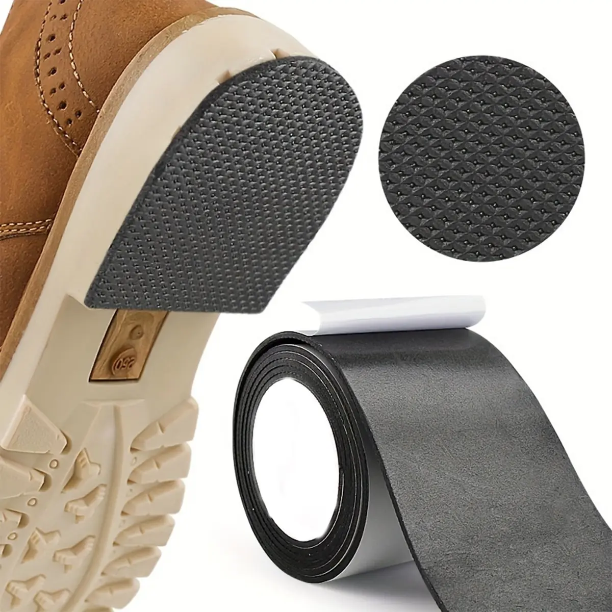 Self-Adhesive Shoe Sole Repair Tape, Anti-Slip Noise Reduction Quieter Experience Patch for High Heels, Sports Shoes, Sandals, Durable Footwear Protection, Versatile Use
