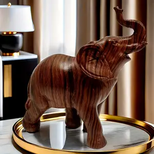 1pc Resin Wildlife Collection Elephant Sculpture Statue for Home and Desktop Decoration