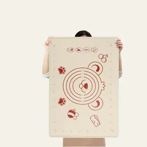 Thick Silicone Baking Mat Dough Rolling Mat, Large Size Baking Pad with Ruler, Non-Stick Kitchen Counter Mat, Food Grade, Heat Resistant, Easy Clean