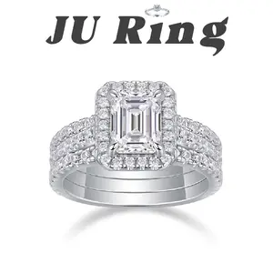 #8 B3  (Emerald Cut Band) 6mm*8mm 2 ct S925 Sterling Silver Lab-Grown Moissanite VVS1 D Stackable Ring Gifts for Women Stacks