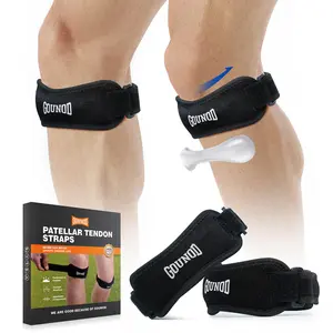 Patellar Tendon Support Strap 2 Pack, Knee Strap for Knee Pain Relief, Patella Band for Basketball, Jumpers Knee, Tendonitis, Running, Hiking, Soccer, Osgood Schlatter Patellar Tendon Support Strap Pack