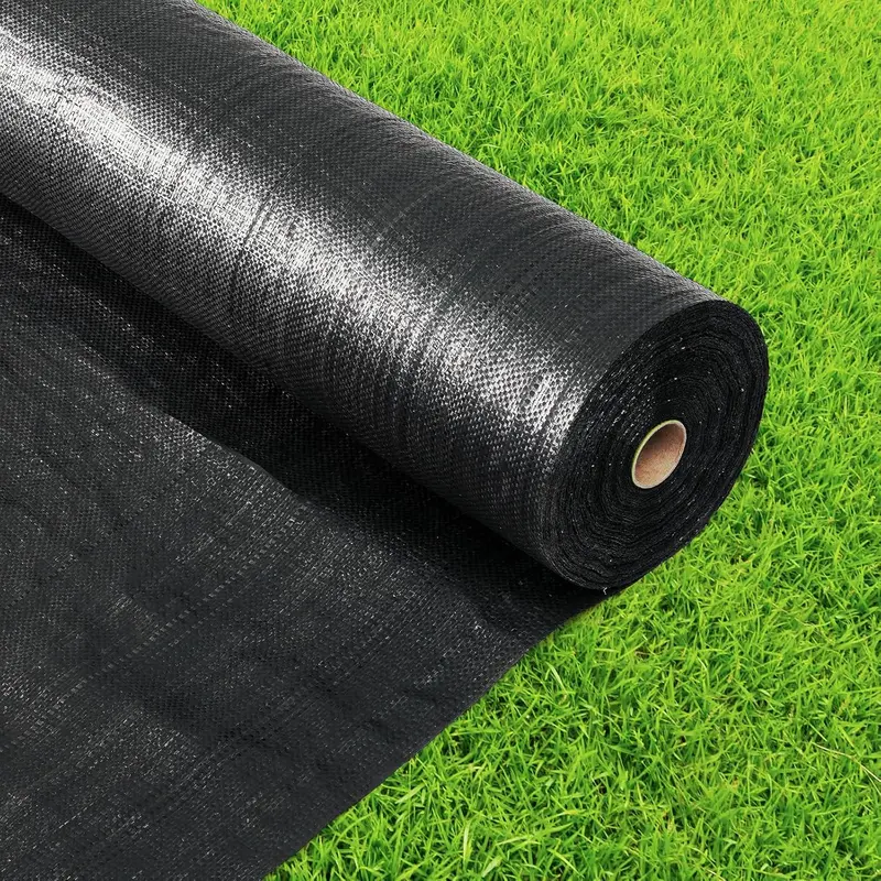 Premium 5 OZ Weed Barrier Landscape Fabric, 4ft x 100ft Heavy Duty Pro Gardening Ground Cover Mat, Woven Geotextile Fabric Mulch Cloth, Black Garden Bed Liner for Landscaping/Driveway/Farm/Greenhouse