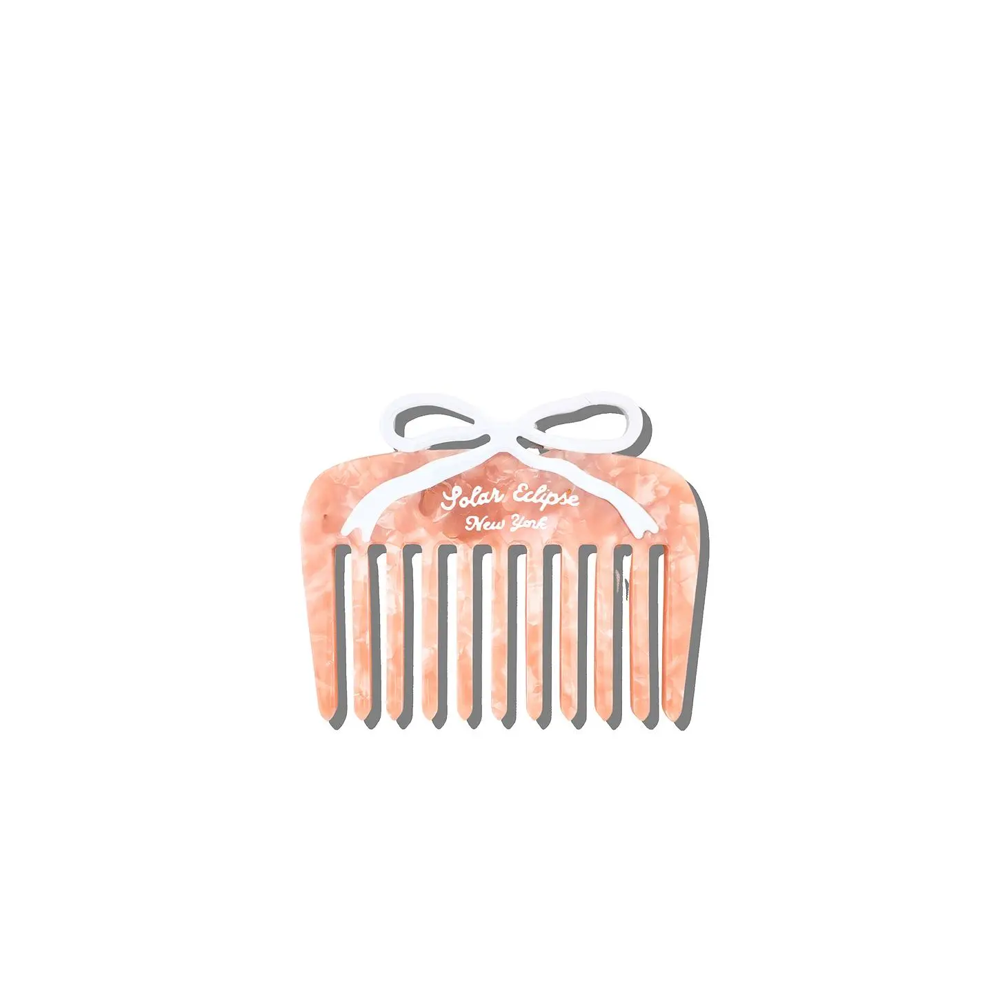 Solar Eclipse Hand-Painted Vintage Bow Pocket Comb in Pink