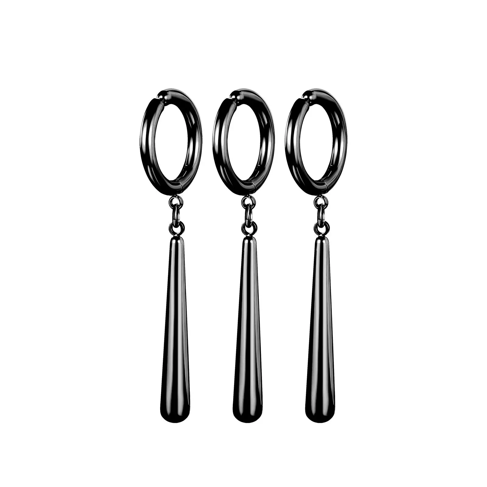 OIDEA Men's 3-Piece Stainless Steel Roronoa Zoro Anime Cosplay Ear Hoops & Drop Earrings Jewelry, Swimming, Brothers, Role Play, Cartoon Character, Hoop & Studs, Lightweight Fit, Cosplay Events, Corrosion Resistant