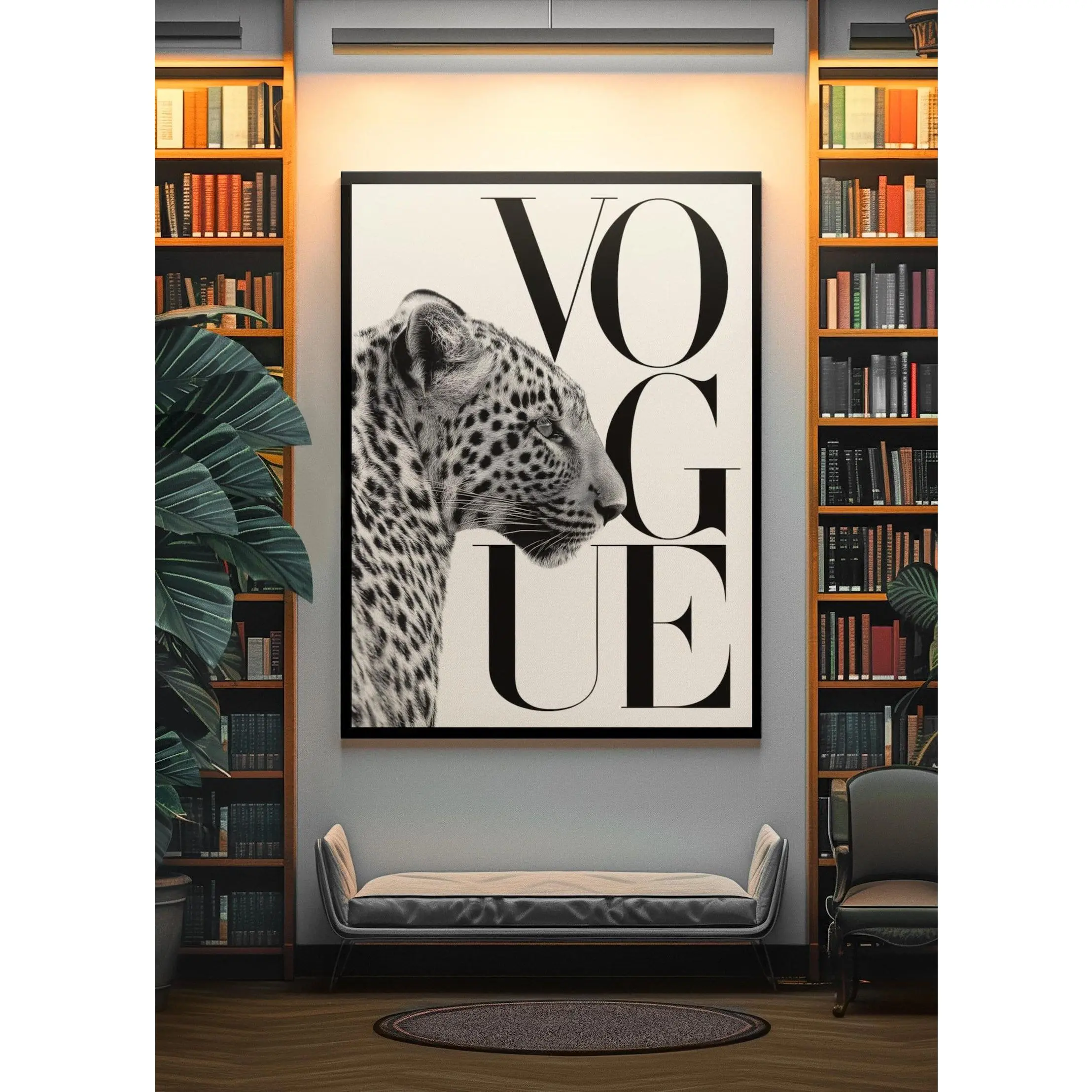 [Sale Up To 40% - Freeship] [Unframed] Timeless Vogue Leopard Poster, Iconic Fashion Magazine Wall Decor  Bold Animal Print Aesthetic  Modern Editorial Room Decor, Bedroom Art