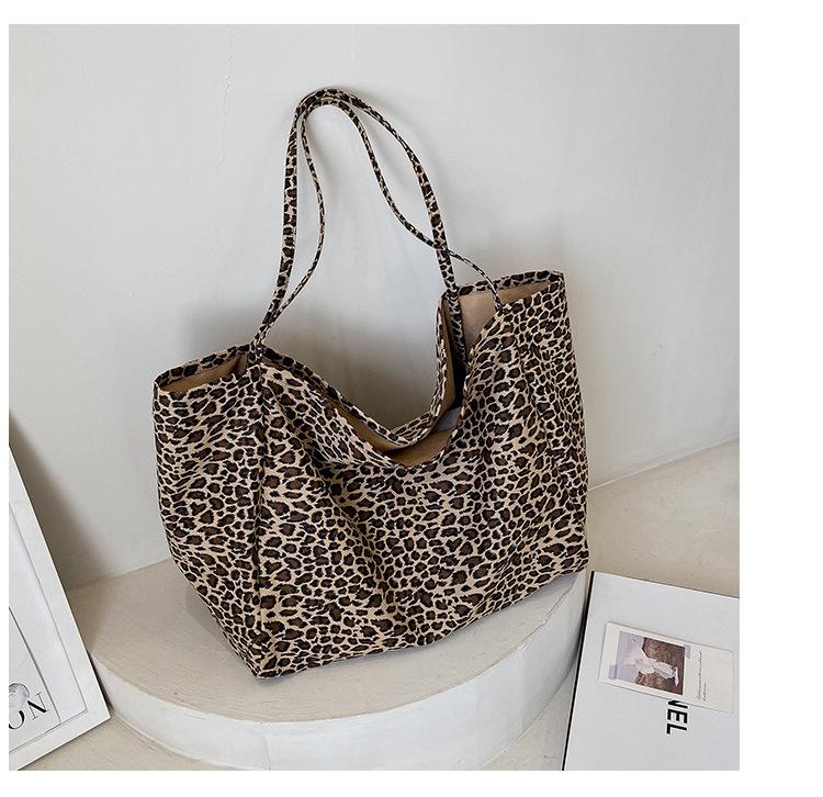 Women's Leopard Pattern Tote Bag, Large Capacity Shoulder Bag for Daily Use, Trendy Versatile High-quality Daily Commuting Bag, Girl Fashionable Shopping Bag, Leopard Print Tote, Fashionable Bags