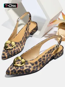 Women's Vintage Bow Leopard Print Toe Post Kitten Heel Sandals, PU Leather Slides, Spring Summer Open-Toe Slippers, Comfortable Non-Slip Daily Fashion Footwear for 2026
