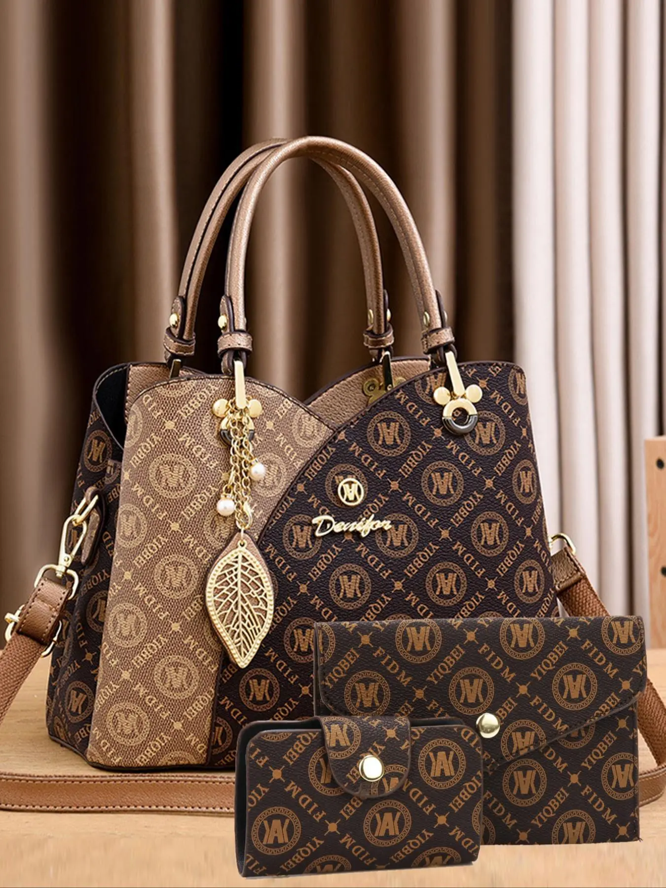 Women's Elegant Temperament Bag, Large Capacity Tote Bag & Crossbody Bag & Wallet, Chic Fashionable Lifestyle Bag Set for Daily Use