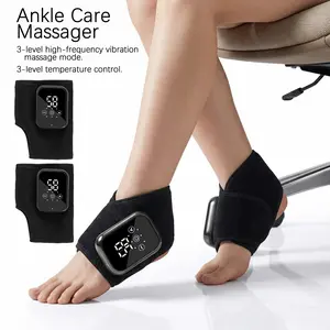 Cordless Heated Ankle Massager, 3 Level Heat (48-58℃) Vibration Foot Massager, Wireless Portable Touchscreen Ankle Support for Soreness, Plantar Fasciitis, Fatigue Relief, Universal Fit Foot Care Device for Home Office#FootMassager