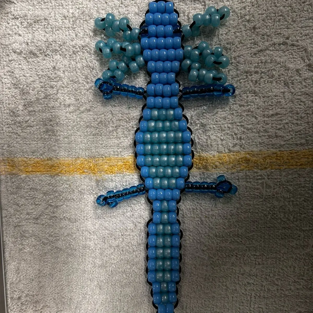 Sea Creature Axolotl Pony Bead Keychain Handmade