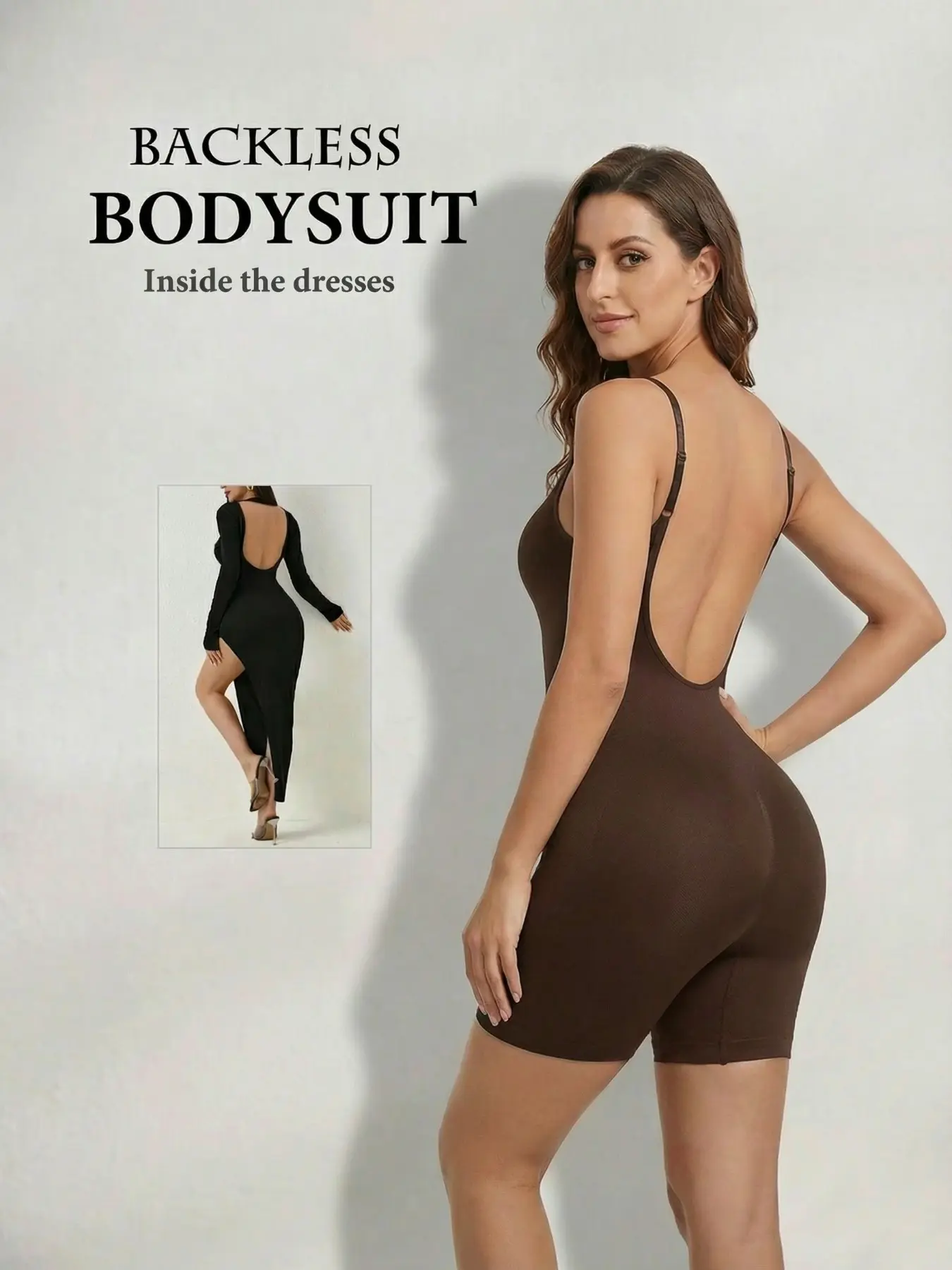 Backless Shapewear Bodysuit for Under Dresses - Tummy Control Seamless Faja, Low Back Compression Body Shaper with Butt Lifter for Prom, Wedding & Party Underwear