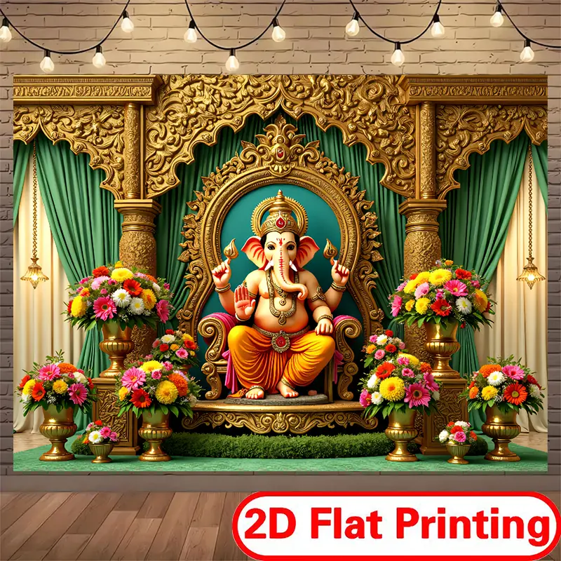 Festive Decoration Backdrop Tapestry - 100% Polyester, Fade-Resistant, 2D Flat Printing, Luxury Look Indoor/Outdoor Decor, Ideal for Events, Targeted for Event Planners