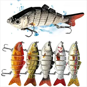 5 Pieces/set Fishing Lures Set Multi Segments Jointed Hard Bait 3.9in/0.56oz,Bionic Hard Torpedo Fishing Bait Suitable for Fresh Water and Saltwater,Sinking Lifelike Swimbait Fishhooks Outdoor Fishing Equipment for Dealsforyoudays