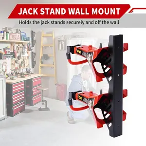 Heavy Duty Metal Jack Stand Wall Mount Organizer | Garage Storage Hook Construction Tool Organizer Space Saving Must-Have