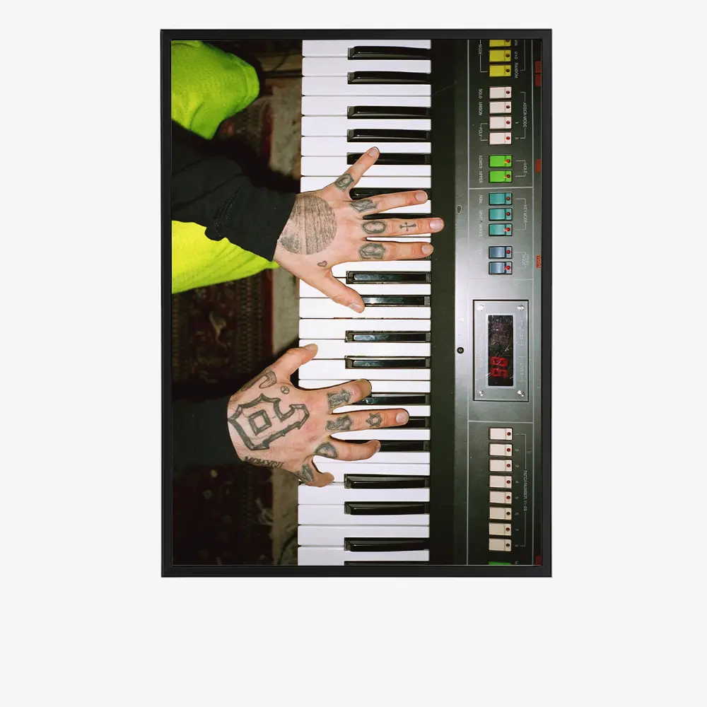Piano Hands Retro Music Photo Print Poster - Artistic Home Decor for Wall, Wardrobe, Balcony, Kid Room, Studio