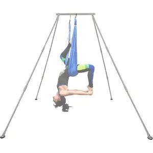 8.1' Aerial Yoga Swing Stand Yoga Frame Sling Inversion Aluminum Triangle Structure for Indoor Outdoor Hammocks Pull-up Poles Swings 8.1 FT Height Support Up to 550lbs-TK