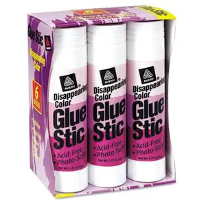 Avery Purple Permanent Glue Stics, 1.27 oz, 6-Pack Glue-Based Universal Adhesives