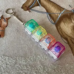 LED Fidget Keycap Toy - Crystal Clicker Sensory Toy for Stress Relief Keyboard Keychain Fidget Gadget For Adults Kids