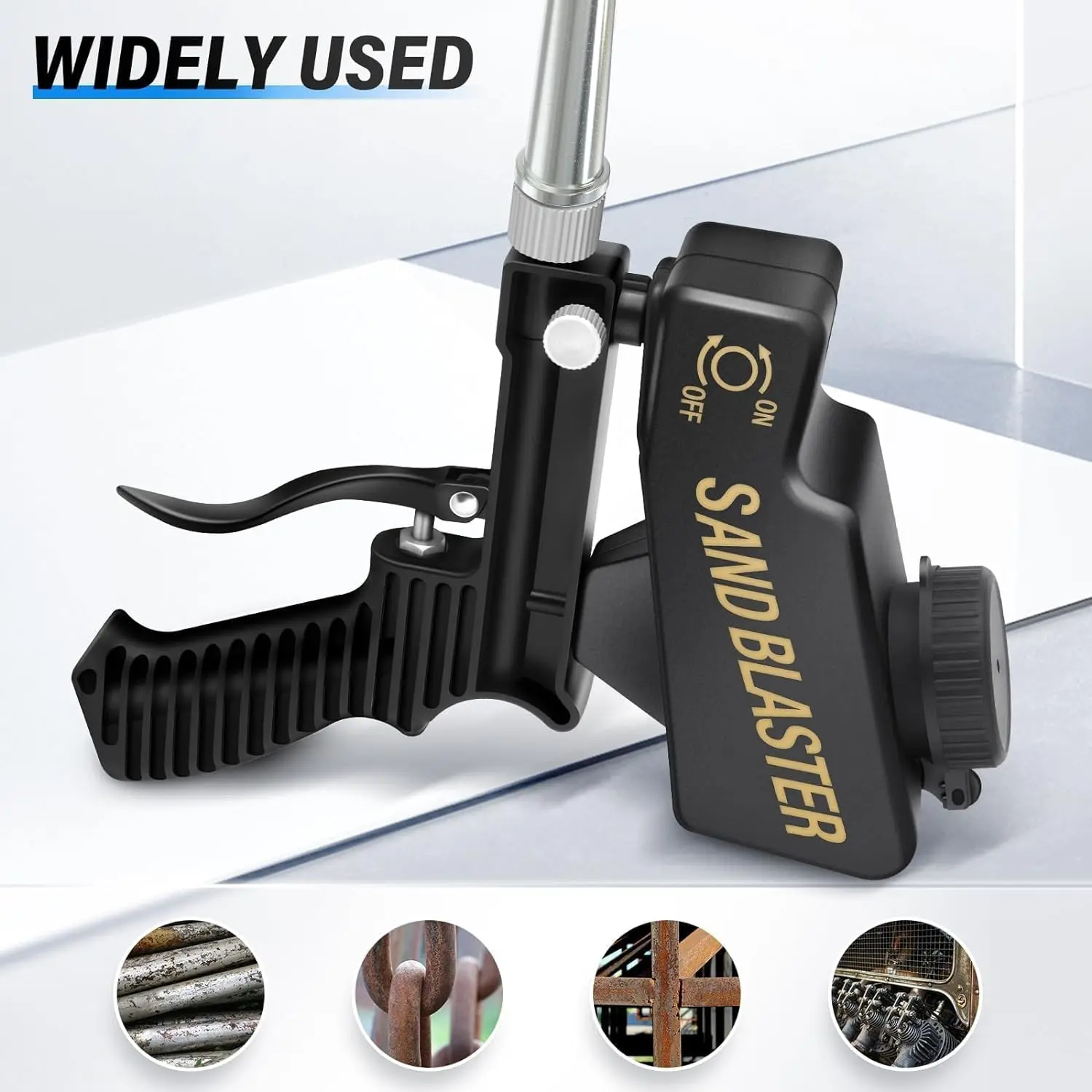 Portable Air Compressor Sandblasting Gun Kit, Sandblasting Tools, Heavy Duty Cleaning & Rust Removal Tool, Ideal for Metal & Wood, Waterproof Paint Brush Set