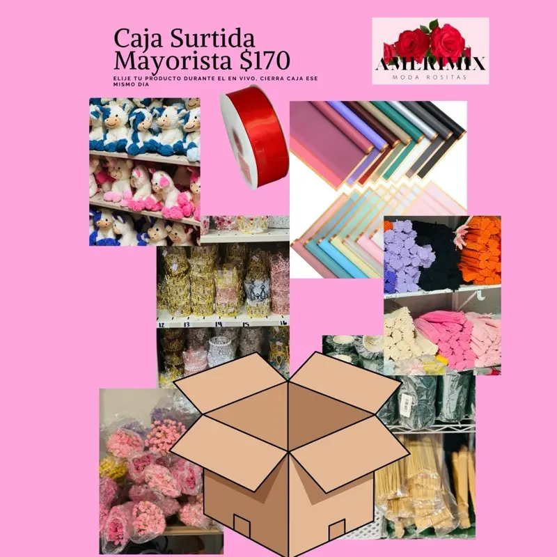 Wholesale Floral Supplies Box with Crowns, Korean Paper, Ribbon, Pins, Mesh, Limpiapipas for Special Occasions Gift Preparation