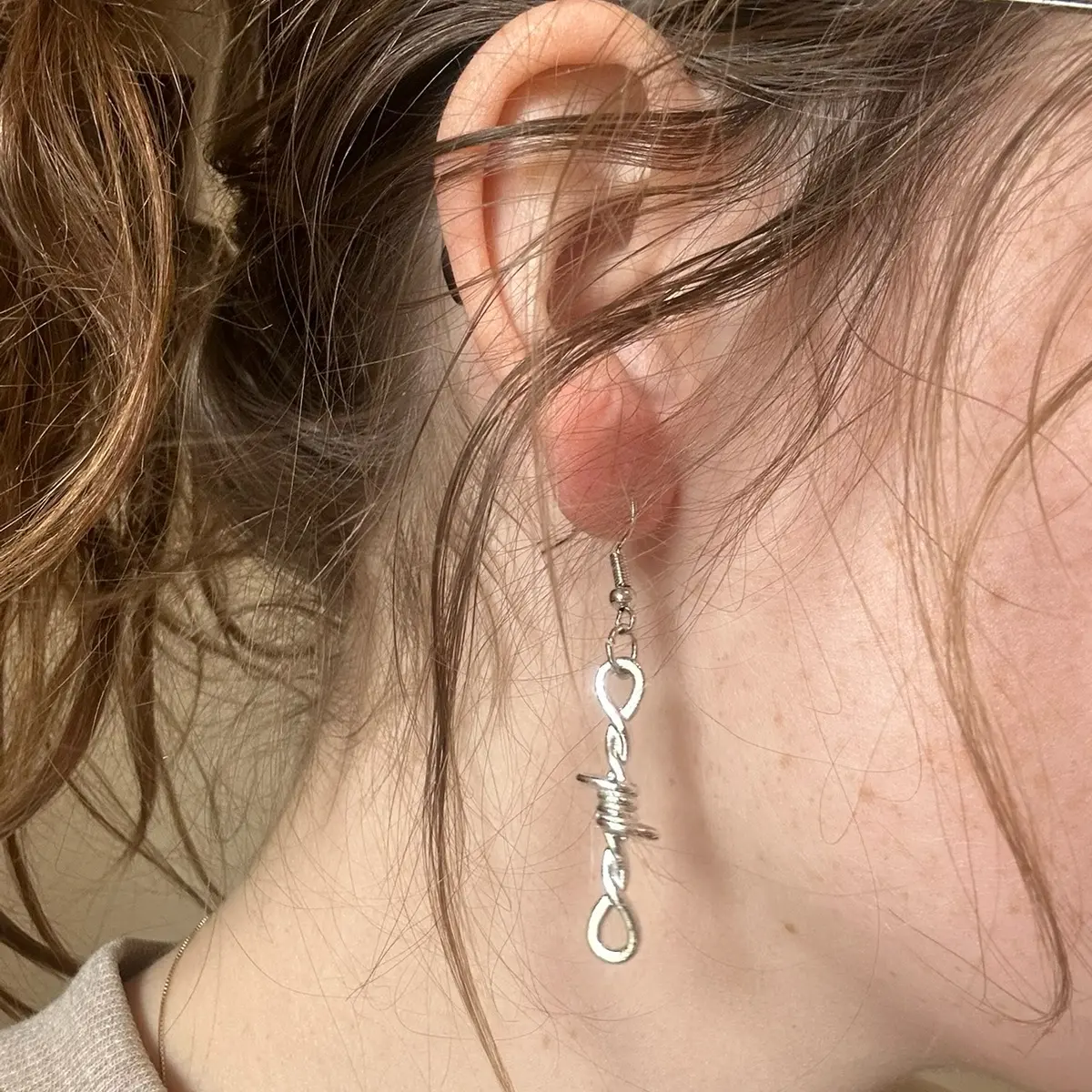 Barbed wire earrings