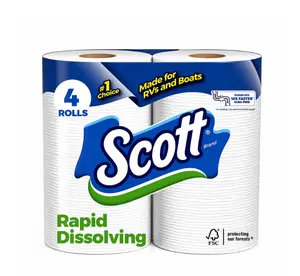 Scott Rapid-Dissolving Toilet Paper, 4 Rolls Pack