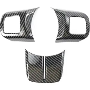 for Jeep Wrangler 2011-2017 JK Unlimited Patriot Compass 2011-2016 Grand Cherokee 2011-2013 Accessories Interior Steering Wheel Cover Trim Carbon Fiber