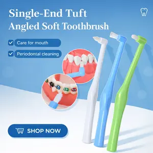 Round End Tuft Toothbrush – Ultra Soft Bristles for Gentle Braces Cleaning, Detail Tooth & Gum Care Brush