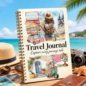 Travel Journal Planner for Women, A5 Spiral Notebook with Trip Planning, Budget Tracking & Memory Pages for Travel Lovers