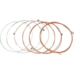 Pack of 6 Acoustic Guitar Strings - Professional Steel Core Folk Guitar String Set