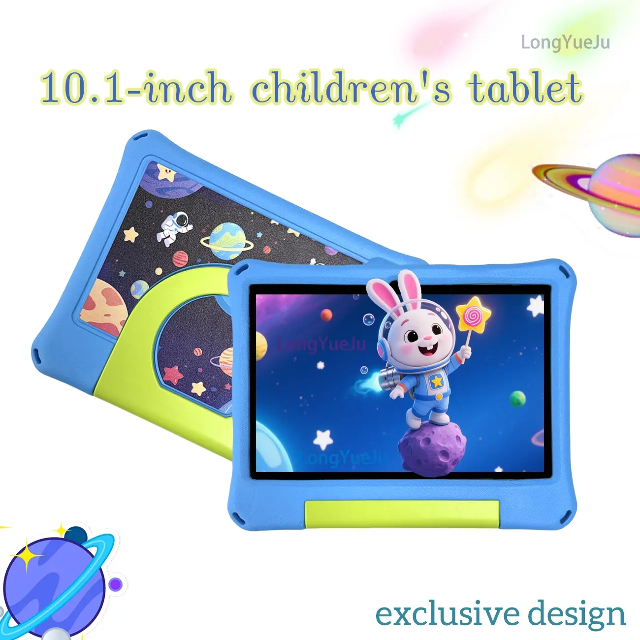 10.1 Inch Latest Android WiFi Tablet, Iwawa Education Software Installed, Parental Control, Portable Shockproof Case, Christmas Gift, Android Learning Tablet