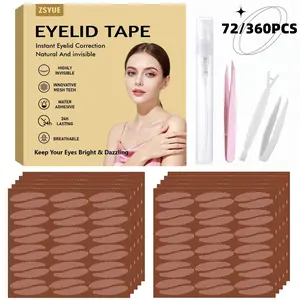Eyelid Lifter Strips, 72/360 Count Eyelid Tape, Glue-Free Eyelid Tape for Hooded Eyes Invisible, Instant Eyelid Lift for Heavy Saggy, Uneven,Hooded, Mono-eyelids, Cosmetic