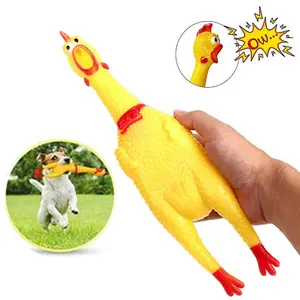 Squeaky Chicken Dog Toy - Durable Rubber Chew Toy with Squeeze Sound
