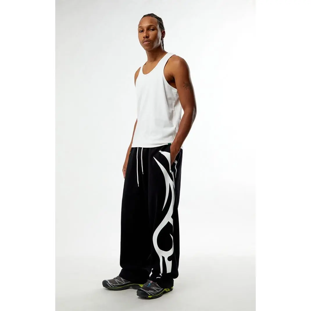 Pacsun Men's Black Tribal Fleece Baggy Sweatpants