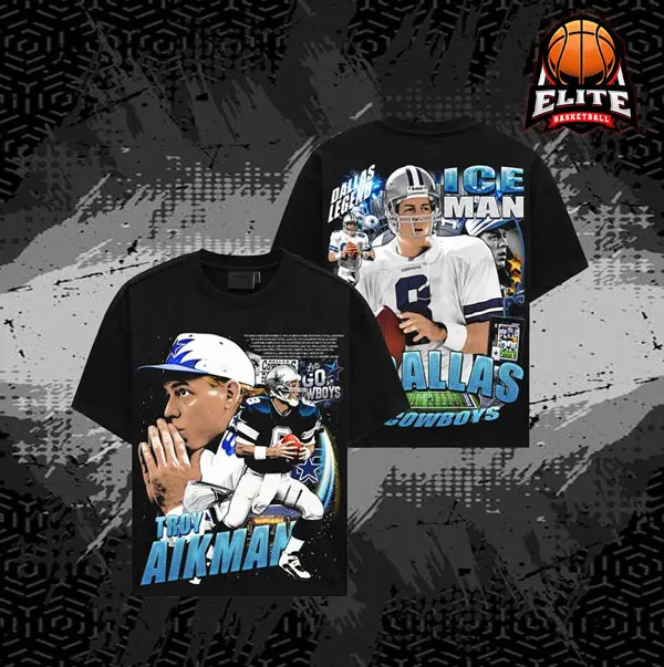 [Elite Basketball.] Game Day Outfit Legends Troy Aikman 8 Champions Acid Washed Lightweight 100% Cotton T-Shirt, The Commander Shirt, The America's Team Shirt, Sunday Football Shirt, Game Day Shirt