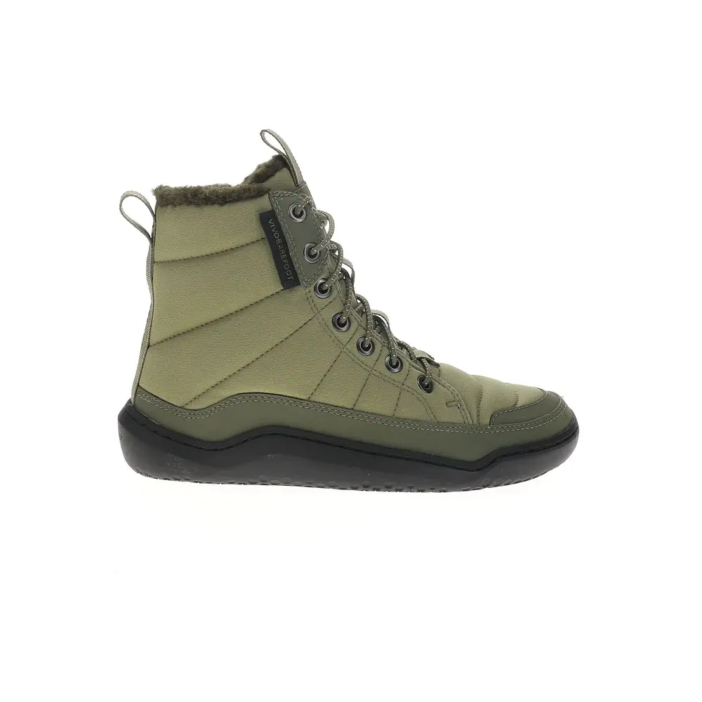 Vivobarefoot Womens Gobi Hiber Snow Casual Boots Ankle Low Heel 1-2" - Green