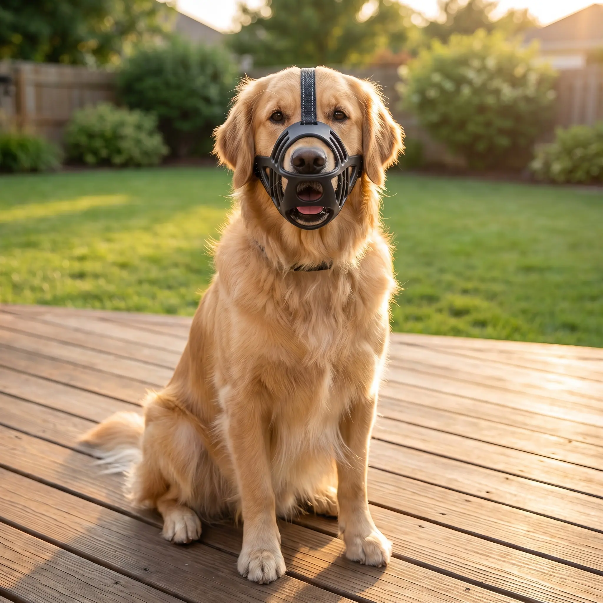 Adjustable Reflective Rubber Dog Muzzle - Breathable, Anti-Bite, Anti-Bark, Chew-Resistant for Small, Medium, Large Dogs, No