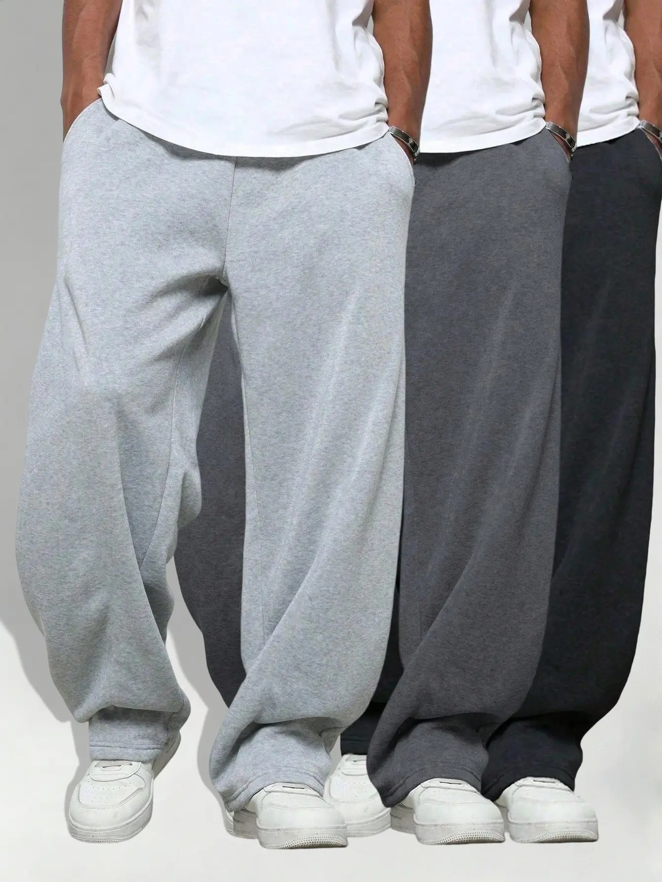 3PCS Boys' Teen Sweatpants Straight-leg Pants Street Casual Running Durable Straight Leg Fleece Joggers Comfortable Breathable Active Outdoor Versatile Simple Trendy Spring Summer Autumn Winter Back to School Size 8-16 Y KB2786 jogger