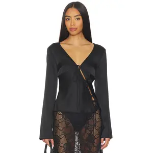 LIONESS Mariah Long Sleeve Top in Onyx